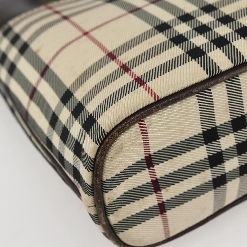 BURBERRY Nova Check Hand Bag Canvas Beige Gold Auth BA6325 - Picture 16 of 16